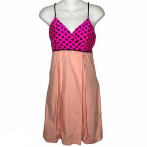 Roberta Oaks Hawaii pink polka dot mini dress